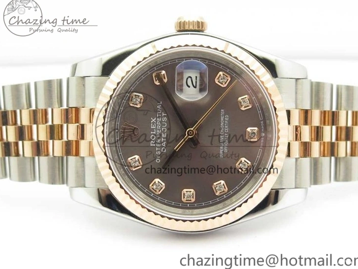 MiroTime 0501 Timeless DateJust 36mm 904 SS RG Wrapped 116231 GMF Gray Diam Dial on SS RG Wrapped Jubilee Bracelet A 3272